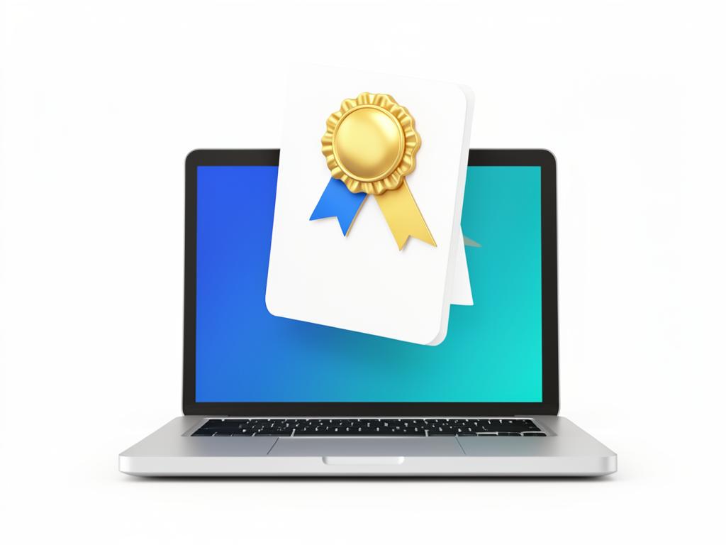 Digital certificate awarded after completing the scholarship